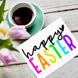 Tarjeta Festiva Feliz Pascua colorida personalizada