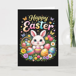 Tarjeta Festiva Feliz Pascua Conejito