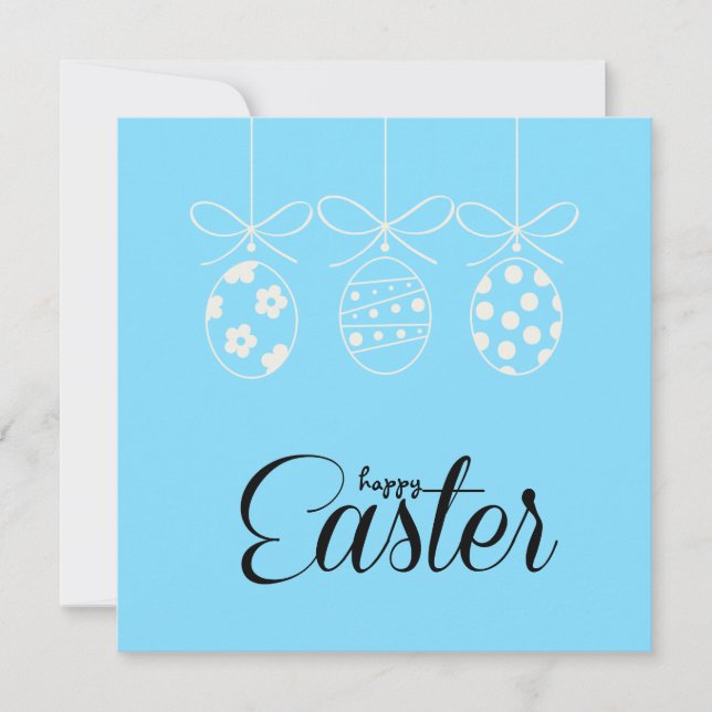 Tarjeta Festiva Feliz Pascua Conejito Caza de Huevos de Pascua Min (Anverso)