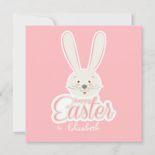 Tarjeta Festiva Feliz Pascua Conejito Lindo Caza de Huevos de Pasc