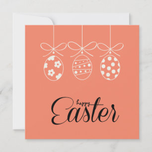 Tarjeta Festiva Feliz Pascua Conejito Lindo Caza de Huevos de Pasc