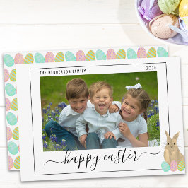 Tarjeta Festiva Feliz Pascua Conejo Lindo Niños Foto