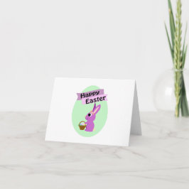 Tarjeta Festiva ¡Feliz Pascua! Conejo rosa