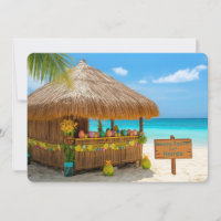 Feliz Pascua de Florida Tiki Hut en la playa