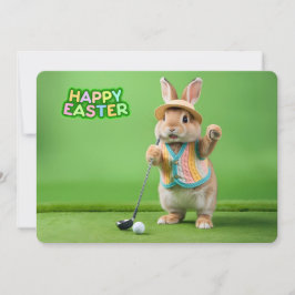 Tarjeta Festiva Feliz Pascua de Isla Hilton Head Golf Bunny