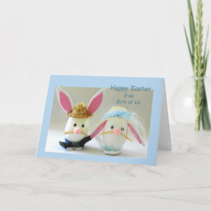 Tarjeta Festiva Feliz Pascua de la pareja conyugal estadounidense