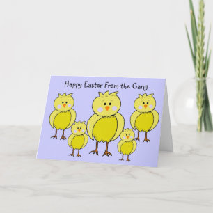 Tarjeta Festiva Feliz Pascua de parte de la pandilla