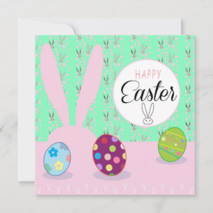 Tarjeta Festiva Feliz Pascua de Resurrección Primavera Conejito Li