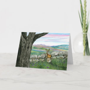 Tarjeta Festiva Feliz Pascua desde el otro lado de Miles Rabbit Bi