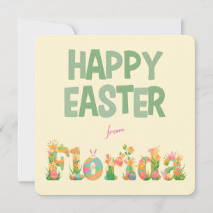Tarjeta Festiva Feliz Pascua desde Flores Pastel de Florida