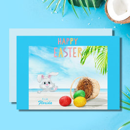 Tarjeta Festiva Feliz Pascua desde la costa tropical de Florida