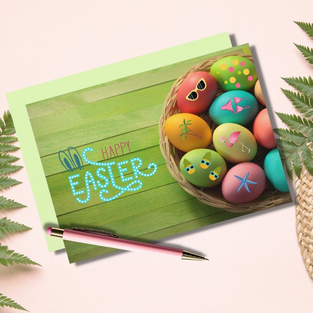 Tarjeta Festiva Feliz Pascua desde la costa tropical de Florida (Subido por el creador)