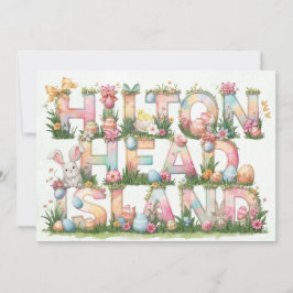 Tarjeta Festiva Feliz Pascua desde la Isla Hilton Head