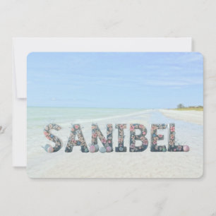 Tarjeta Festiva Feliz Pascua desde la Isla Sanibel Florida Playa