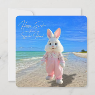 Tarjeta Festiva Feliz Pascua desde la playa de la isla de Sanibel 