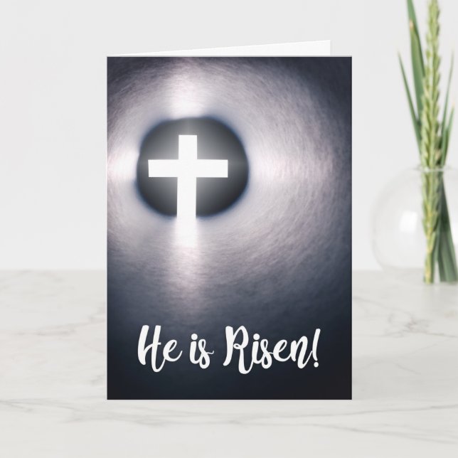 Tarjeta Festiva Feliz Pascua Él Es La Cruz De Risen (Anverso)