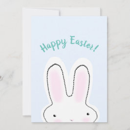 Tarjeta Festiva Feliz Pascua Feliz Primavera azul lindo Conejo div