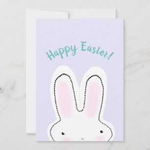 Tarjeta Festiva Feliz Pascua Feliz Primavera lila conejito lindo d