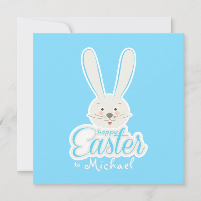 Tarjeta Festiva Feliz Pascua, Fiesta de caza de huevos de pascua (Anverso)