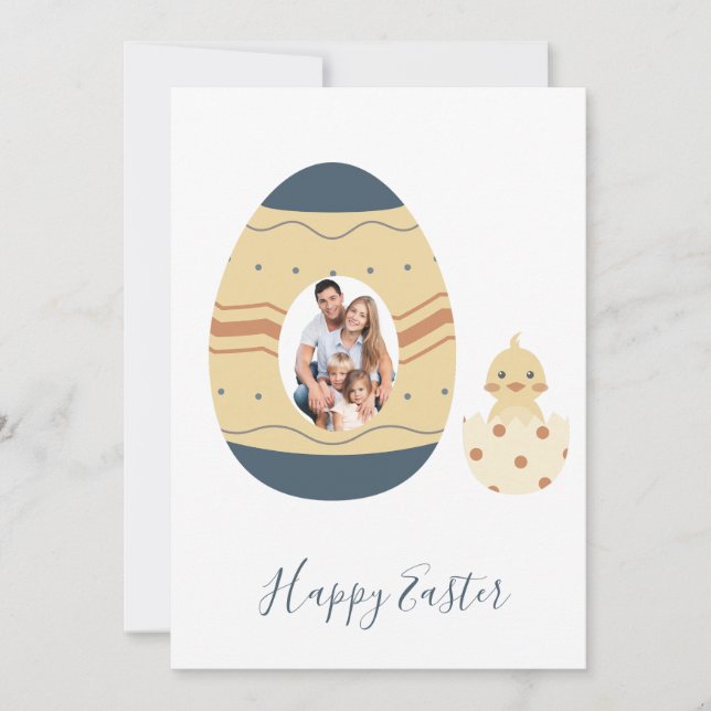 Tarjeta Festiva feliz pascua foto boho chic (Anverso)