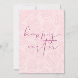 Tarjeta Festiva Feliz Pascua | Huevos de Pascua rosados