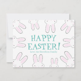 Tarjeta Festiva Feliz Pascua lindo conejito conejito personalizado