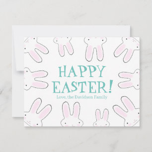 Tarjeta Festiva Feliz Pascua lindo conejito conejito personalizado