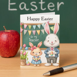 Tarjeta Festiva Feliz Pascua Maestro De Los Niños