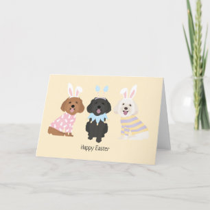 Tarjeta Festiva Feliz Pascua Maltipoo Perros