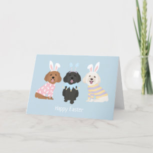 Tarjeta Festiva Feliz Pascua Maltipoo Perros