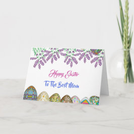 Tarjeta Festiva Feliz Pascua Mamá Morado Lilac Personalizado de Hu