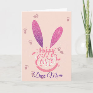 Tarjeta Festiva Feliz Pascua Mamá, Pascua Personalizada funnyBunny
