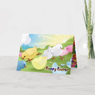 Tarjeta Festiva Feliz Pascua - Mirando al cielo