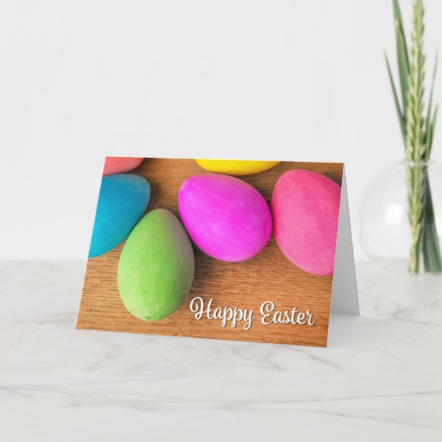 Tarjeta Festiva Feliz Pascua Para Cualquier Huevo Vibrante De Pasc (Anverso)