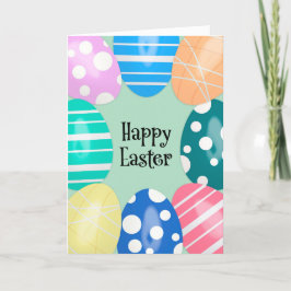 Tarjeta Festiva Feliz Pascua para cualquiera que decore huevos de 