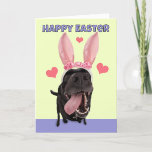 Tarjeta Festiva Feliz Pascua para cualquiera que diga Perro en las