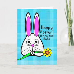 Tarjeta Festiva Feliz Pascua para mis dos papás, conejo lindo