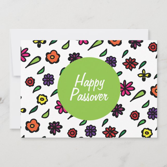 Tarjeta Festiva Feliz Pascua, Pascua Floral (Anverso)