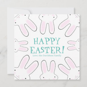 Tarjeta Festiva Feliz Pascua personalizado blanco verde azulado li
