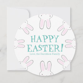 Tarjeta Festiva Feliz Pascua personalizado blanco verde azulado li