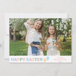 Tarjeta Festiva "Feliz Pascua" Personalizado Foto moderna en tonos