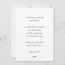 Tarjeta Festiva Feliz Pascua Pollito Adorable Rompiendo el Huevo d