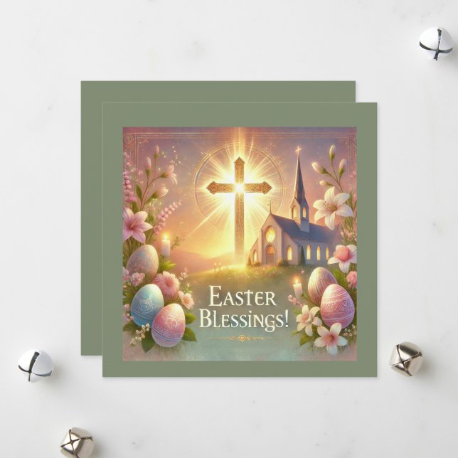 Tarjeta Festiva "Feliz Pascua: Un Día de Amor y Risa" (Anverso/Reverso In Situ)