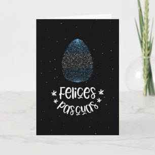 Tarjeta Festiva Feliz Pascua y huevo de Pascua con bandera argenti