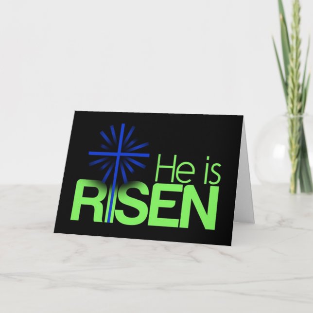 TARJETA FESTIVA ****FELIZ PASO*** POR "ÉL ES RISEN" (Anverso)