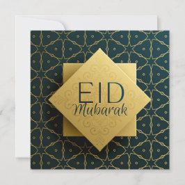 Tarjeta Festiva Feliz patrón geométrico islámico de Eid Mubarak