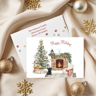 Tarjeta Festiva Feliz Pawlidays Diseño de Perro - Affenpinscher