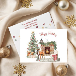 Tarjeta Festiva Feliz Pawlidays Diseño de Perro - Boxer