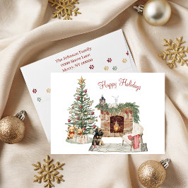 Tarjeta Festiva Feliz Pawlidays Diseño de Perro - Briard