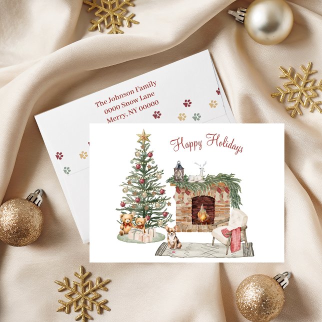 Tarjeta Festiva Feliz Pawlidays Diseño de Perro - Chihuahua (Subido por el creador)